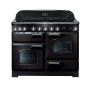 Rangemaster  CLO110EIPGBL/CM1, Classic Deluxe 110cm Range Cooker, Black with Chrome Trim