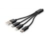 Digitus 46620, 3-in-1 Charger Cable, USB A – Lightning + Micro USB + Type-C