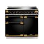 Rangemaster ELS100EIGB/BE, Elise Induction 100cm Range Cooker,Gloss Black with Brass Trim