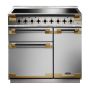 Rangemaster ELS90EISS/BE, Elise Luxe Induction 90cm Range Cooker,Stainless Steel with Brass Trim