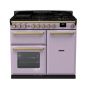 Rangemaster ESDL100DFPHTH/AB1, Estel Deluxe Dual Fuel 100cm Range Cooker,Heather with Brass Trim