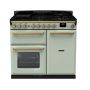Rangemaster ESDL100DFPMNT/AB1, Estel Deluxe Dual Fuel 100cm Range Cooker,Mint with Brass Trim