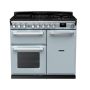 Rangemaster ESDL100DFPMSB/CM1, Estel Deluxe Dual Fuel 100cm Range Cooker,Misty Blue with Chrome Trim