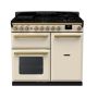 Rangemaster ESDL100DFPPCR/AB1, Estel Deluxe Dual Fuel 100cm Range Cooker,Pale Cream with Brass Trim