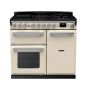 Rangemaster ESDL100DFPPCR/CM1, Estel Deluxe Dual Fuel 100cm Range Cooker,Pale Cream with Chrome Trim