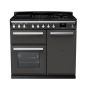 Rangemaster ESDL100DFPSLT/CM1, Estel Deluxe Dual Fuel 100cm Range Cooker,Slate with Chrome Trim