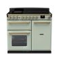 Rangemaster ESDL100EIPMNT/AB1, Estel Deluxe Induction 100cm Range Cooker,Mint with Brass Trim