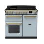 Rangemaster ESDL100EIPMSB/AB1, Estel Deluxe Induction 100cm Range Cooker,Misty Blue with Brass Trim