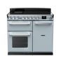 Rangemaster ESDL100EIPMSB/CM1, Estel Deluxe Induction 100cm Range Cooker,Misty Blue with Chrome Trim