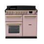 Rangemaster ESDL100EIPPPK/AB1, Estel Deluxe Induction 100cm Range Cooker,Pale Pink with Brass Trim