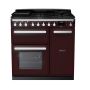 Rangemaster ESDL90DFPBOR/CM1, Estel Deluxe Dual Fuel 90cm Range Cooker,Bordeaux with Chrome Trim