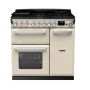 Rangemaster ESDL90DFPPCR/CM1, Estel Deluxe Dual Fuel 90cm Range Cooker,Pale Cream with Chrome Trim