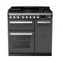 Rangemaster ESDL90DFPSLT/CM1, Estel Deluxe Dual Fuel 90cm Range Cooker,Slate with Chrome Trim