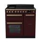 Rangemaster ESDL90EIPBOR/AB1, Estel Deluxe Induction 90cm Range Cooker,Bordeaux with Brass Trim
