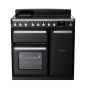 Rangemaster ESDL90EIPGBL/CM1, Estel Deluxe Induction 90cm Range Cooker,Gloss Black with Chrome Trim