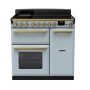 Rangemaster ESDL90EIPMSB/AB1, Estel Deluxe Induction 90cm Range Cooker,Misty Blue with Brass Trim