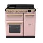 Rangemaster ESDL90EIPPPK/AB1, Estel Deluxe Induction 90cm Range Cooker,Pale Pink with Brass Trim