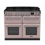 Rangemaster ESDLB110DFPPPK/CM1, Estel Deluxe Dual Fuel 110cm Range Cooker,Pale Cream with Chrome Trim