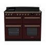 Rangemaster ESDLB110EIPBOR/AB1, Estel Deluxe Induction 110cm Range Cooker,Bordeaux with Brass Trim