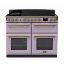 Rangemaster ESDLB110EIPHTH/AB1, Estel Deluxe Induction 110cm Range Cooker,Heather with Brass Trim