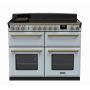 Rangemaster ESDLB110EIPMSB/AB1, Estel Deluxe Induction 110cm Range Cooker,Misty Blue with Brass Trim