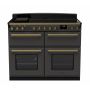 Rangemaster ESDLB110EIPSLT/AB1, Estel Deluxe Induction 110cm Range Cooker,Slate with Brass Trim