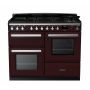 Rangemaster ESDLO110DFPBOR/CM1, Estel Deluxe Dual Fuel 110cm Range Cooker,Bordeaux with Chrome Trim