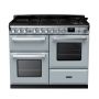 Rangemaster ESDLO110DFPMSB/CM1, Estel Deluxe Dual Fuel 110cm Range Cooker,Misty Blue with Chrome Trim