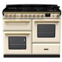 Rangemaster ESDLO110DFPPCR/AB1, Estel Deluxe Dual Fuel 110cm Range Cooker,Pale Cream with Brass Trim