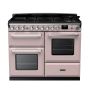 Rangemaster ESDLO110DFPPPK/CM1, Estel Deluxe Dual Fuel 110cm Range Cooker,Pale Pink with Chrome Trim