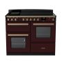 Rangemaster ESDLO110EIPBOR/AB1, Estel Deluxe Induction 110cm Range Cooker,Bordeaux with Brass Trim