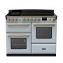 Rangemaster ESDLO110EIPMSB/AB1, Estel Deluxe Induction 110cm Range Cooker,Misty Blue with Brass Trim