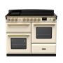 Rangemaster ESDLO110EIPPCR/AB1, Estel Deluxe Induction 110cm Range Cooker,Pale Cream with Brass Trim