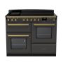 Rangemaster ESDLO110EIPSLT/AB1, Estel Deluxe Induction 110cm Range Cooker,Slate with Brass Trim