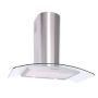 Luxair LA100CVDGLSS, 100cm, Curved Glass, Hood, Stainless Steel