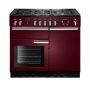 Rangemaster PROP100DFFCY/C, Professional Plus Dual Fuel 100cm Range Cooker,Cranberry with Chrome Trim