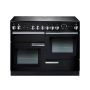 Rangemaster PROP110ECGB/C, Professional Plus Ceramic 110cm Range Cooker,Gloss Black with Chrome Trim