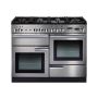 Rangemaster PROP110DFFSS/C, Professional Plus Dual Fuel 110cm Range Cooker,Stainless Steel with Chrome Trim