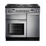 Rangemaster PROP90DFFSS/C, Professional Plus Dual Fuel 90cm Range Cooker,Stainless Steel with Chrome Trim