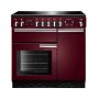 Rangemaster PROP90EICY/C, Professional Plus Induction 90cm Range Cooker,Cranberry with Chrome Trim
