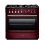 Rangemaster PROP90FXDFFCY/C, Professional Plus Dual Fuel 90cm Range Cooker,Cranberry with Chrome Trim