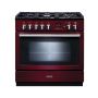 Rangemaster PROP90FXPDFFCY/C, Professional Plus Dual Fuel 90cm Range Cooker,Cranberry with Chrome Trim