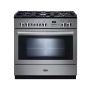 Rangemaster PROP90FXPDFFSS/C, Professional Plus Dual Fuel 90cm Range Cooker,Stainless Steel with Chrome Trim