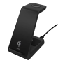 Deltaco QI1037, 3-in-1 Wireless Qi Charger, Black