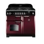 Rangemaster CLA100NGFCY/C, Classic  Natural Gas 100cm Range Cooker,Cranberry with Chrome Trim