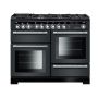 Rangemaster EDL110DFFSL/C, Encore Deluxe Dual Fuel 110cm Range Cooker,Slate With Chrome Trim