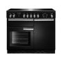 Rangemaster PROP100ECBL/C, Professional Plus Ceramic 100cm Range Cooker,Charcoal Black with Chrome Trim