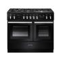Rangemaster PROPL100FXDFFGB/C, Professional Plus Dual Fuel 100cm Range Cooker,Gloss Black with Chrome Trim