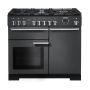 Rangemaster PDL100DFFSL/C, Professional Deluxe Dual Fuel 100cm Range Cooker,Slate with Chrome Trim