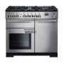 Rangemaster PDL100DFFSS/C, Professional Deluxe Dual Fuel 100cm Range Cooker,Slate with Chrome Trim